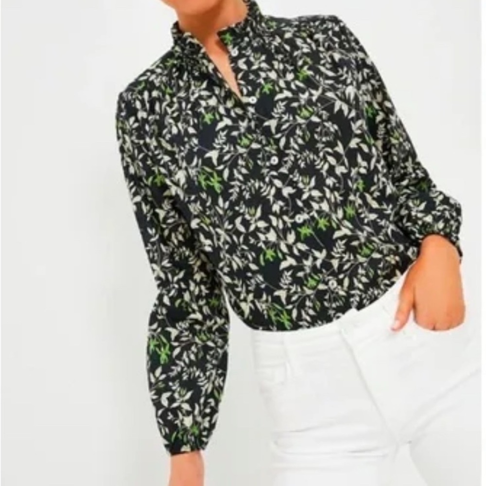 Tuckernuck Verdant iris Avalon blouse Large NWT